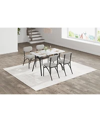 gaomon 4-Person Modern Dining Set with Storage Table and Boucle Chairs, for Small Spaces