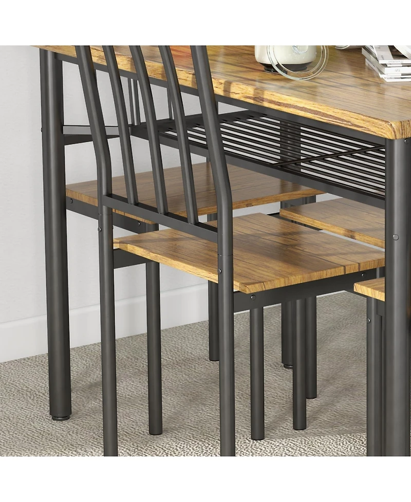 gaomon 5-Piece 4-Person Modern Dining Table Set with Metal Frame