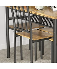 gaomon 5-Piece 4-Person Modern Dining Table Set with Metal Frame