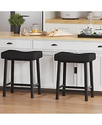 gaomon Upholstered 24" Backless Saddle Bar Stools Set of 2