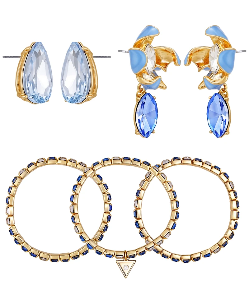 Guess 3-Pc. Rose Gold-Tone Bracelet and Stud Earrings Set