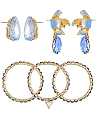 Guess 3-Pc. Rose Gold-Tone Bracelet and Stud Earrings Set