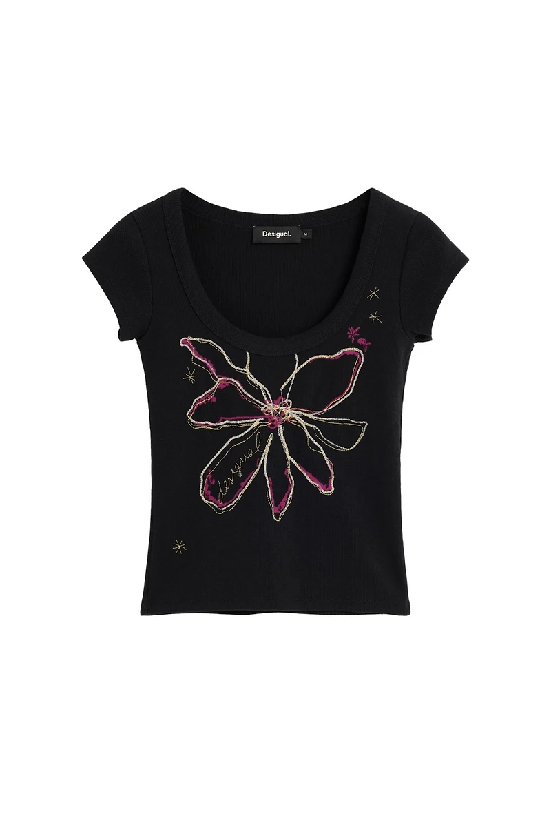 Desigual Women's Fitted flower t-shirt