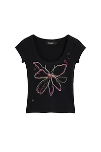 Desigual Women's Fitted flower t-shirt