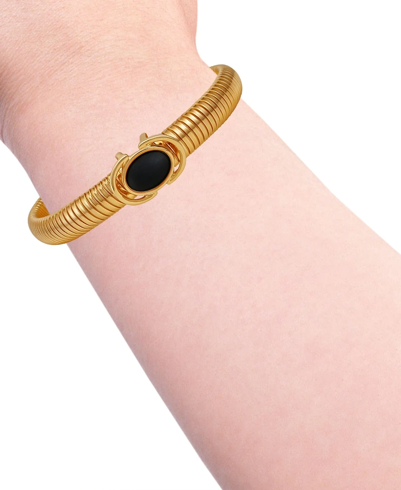 Guess Center Stone Accent Gold-Tone Stretch Bracelet