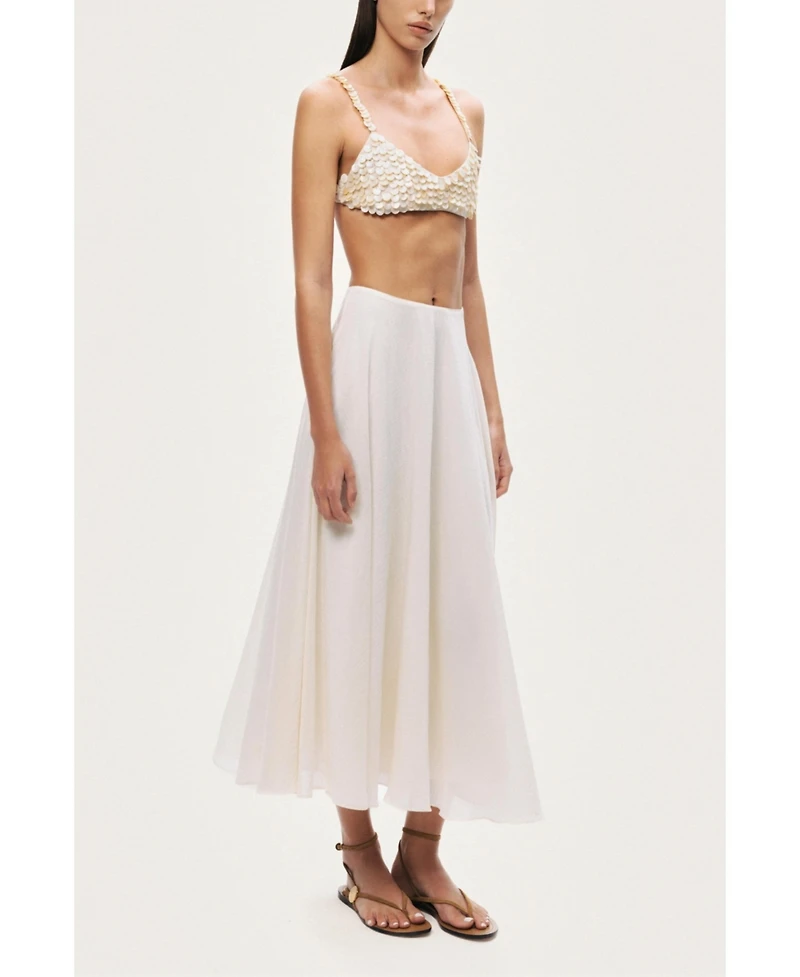 Nocturne Women's Flowy High-Waisted Midi Skirt