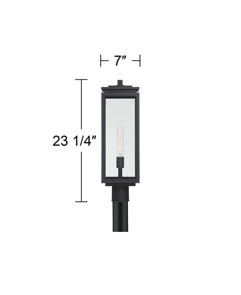 Possini Euro Design Atkins High Modern Outdoor Post Light Fixture Pole Porch Edison Bulb Matte Die Cast Metal