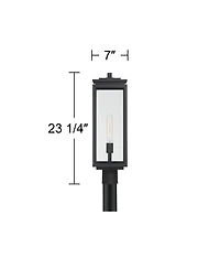 Possini Euro Design Atkins High Modern Outdoor Post Light Fixture Pole Porch Edison Bulb Matte Die Cast Metal