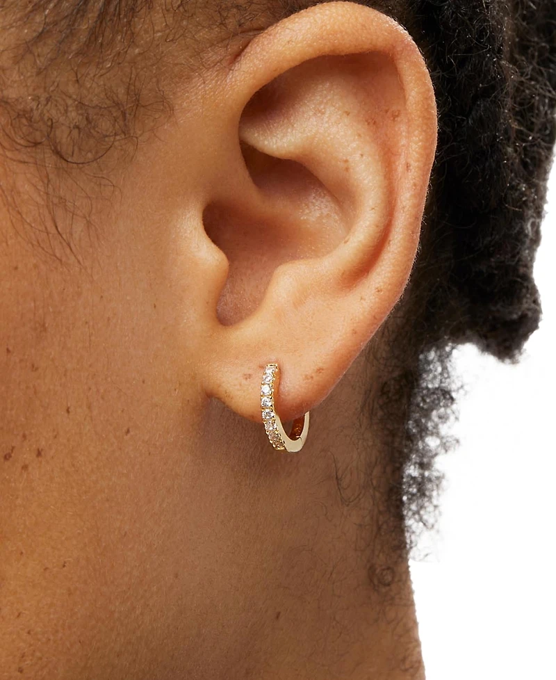 Ana Luisa Pave Huggie Hoops Earrings