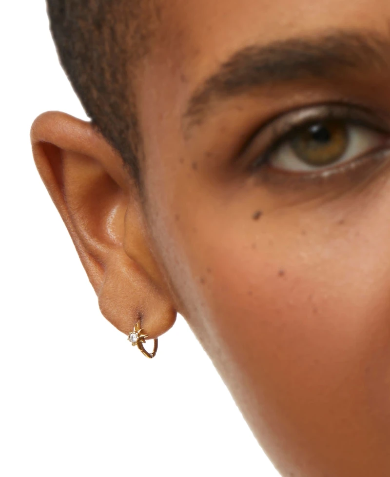 Ana Luisa Elios Sun Gold-Plated Huggie Hoop Earrings