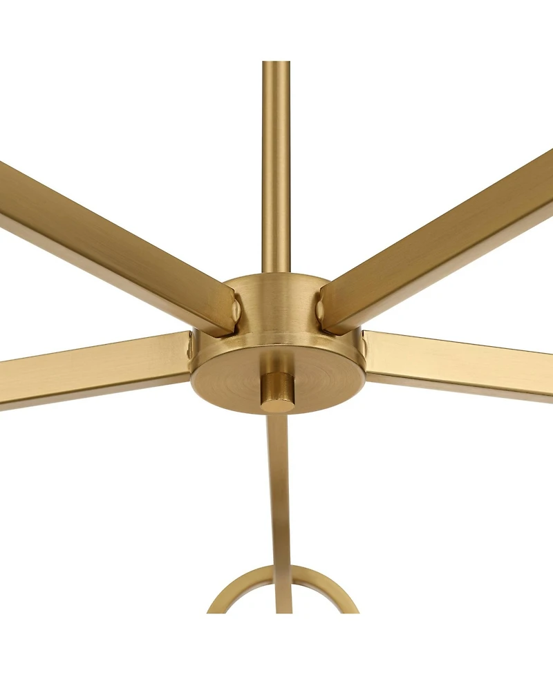 Possini Euro Design Evora Brass and Opal Glass 5-Light Chandelier