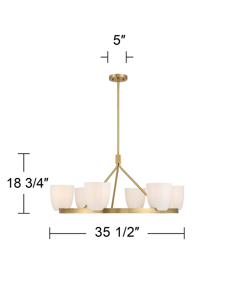 Possini Euro Design Possini Euro Yvette Wide Antique Brass 6-Light Chandelier