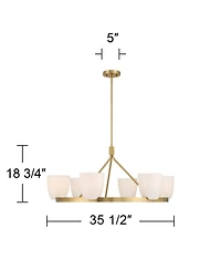 Possini Euro Design Possini Euro Yvette Wide Antique Brass 6-Light Chandelier