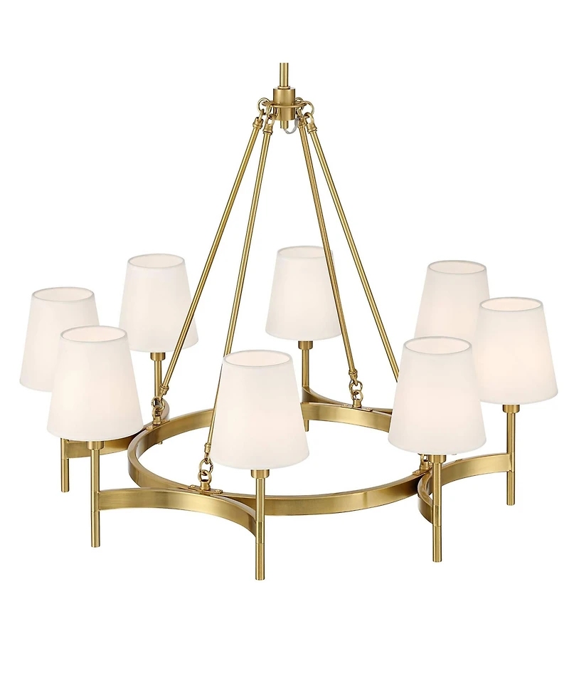 Possini Euro Design Greta Brass 8-Light Shade Chandelier