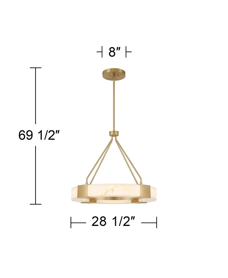 Possini Euro Design Vana Gold and Faux Alabaster Led Ring Chandelier