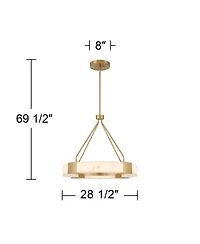 Possini Euro Design Vana Gold and Faux Alabaster Led Ring Chandelier