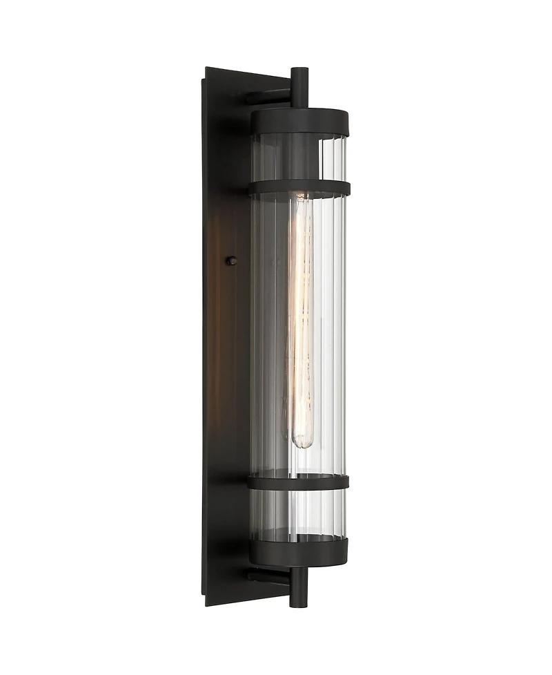 Possini Euro Design Andar High Fluted Glass Outdoor Wall Light