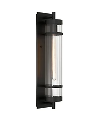 Possini Euro Design Andar High Fluted Glass Outdoor Wall Light
