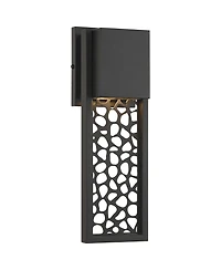 Possini Euro Design Miele High Modern Outdoor Wall Light Fixture Mount Porch House Set of 2 Led Bulb Matte Metal