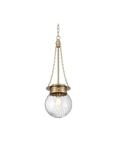 Possini Euro Design Catherine Satin Brass Twist Glass Mini Pendant Light
