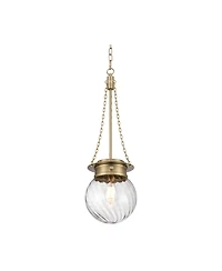 Possini Euro Design Catherine Satin Brass Twist Glass Mini Pendant Light