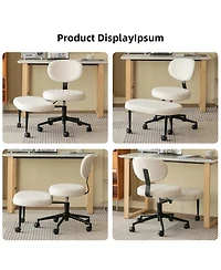 Streamdale Furniture Ergonomic Cross-Legged Swivel Desk Chair with Back Support