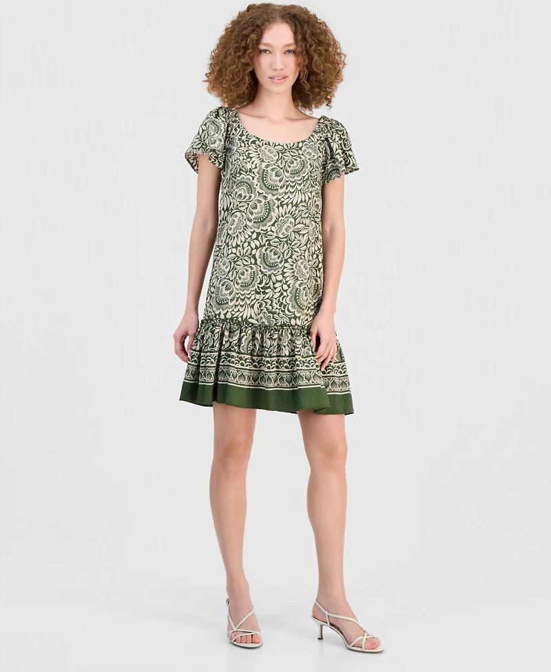 Robbie Bee Women's On/Off-The-Shoulder Ruffle-Hem Dress