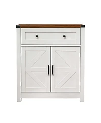 Streamdale Furniture Farmhouse Barn-Door Storage Cabinet/Coffee Bar Buffet