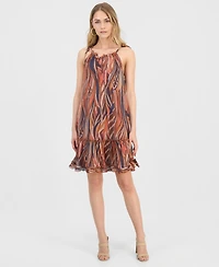 Robbie Bee Women's Printed Halter A-Line Dress