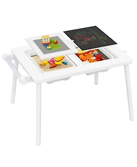 Gouun Kids Sensory Table and Chair Set with Foldable Bins and Paper Roll