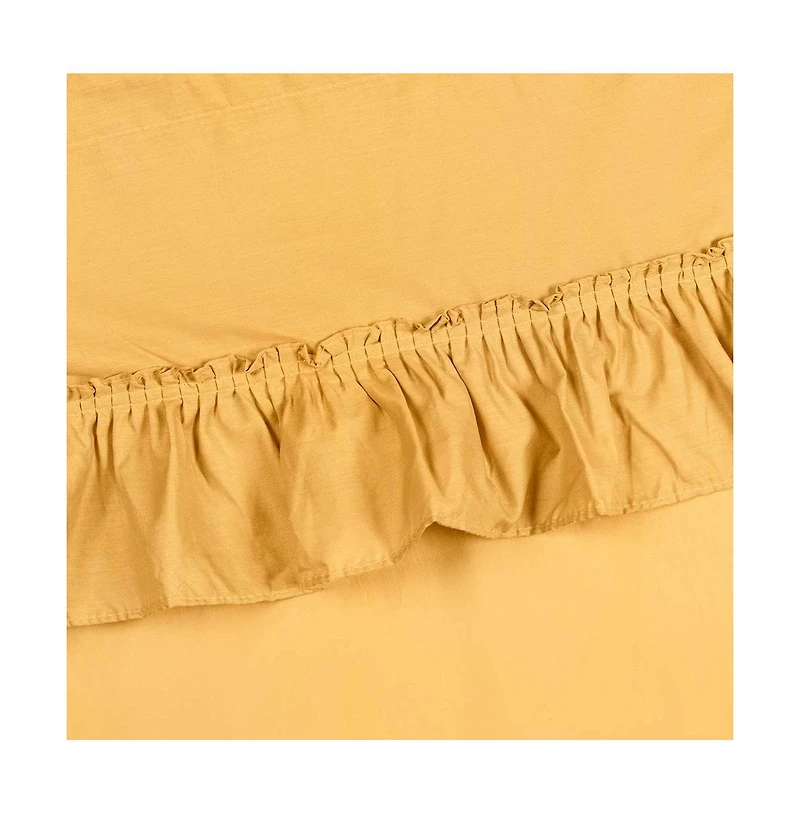Ellis Curtain Stacey 1.5" Rod Pocket High Quality Fabric Solid Color Window Ruffled Filler Valance 54"x13"