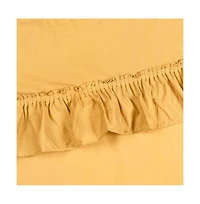 Ellis Curtain Stacey 1.5" Rod Pocket High Quality Fabric Solid Color Window Ruffled Filler Valance 54"x13"