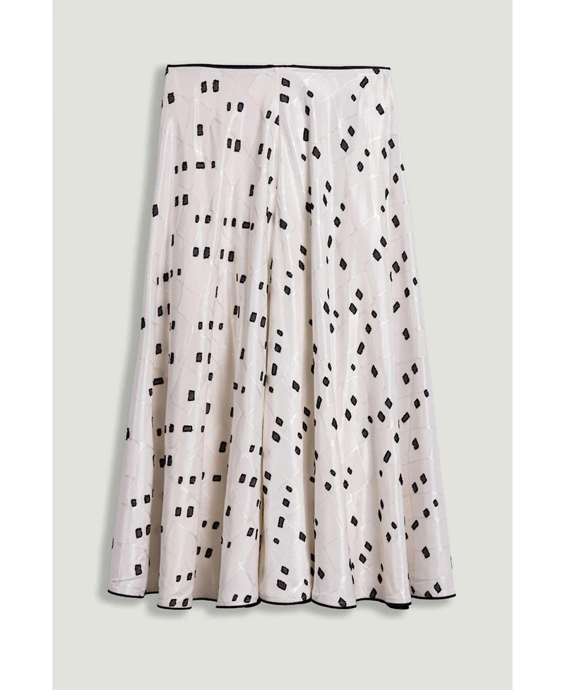 Nocturne Women's High-Rise Midi Skirt with Print Details