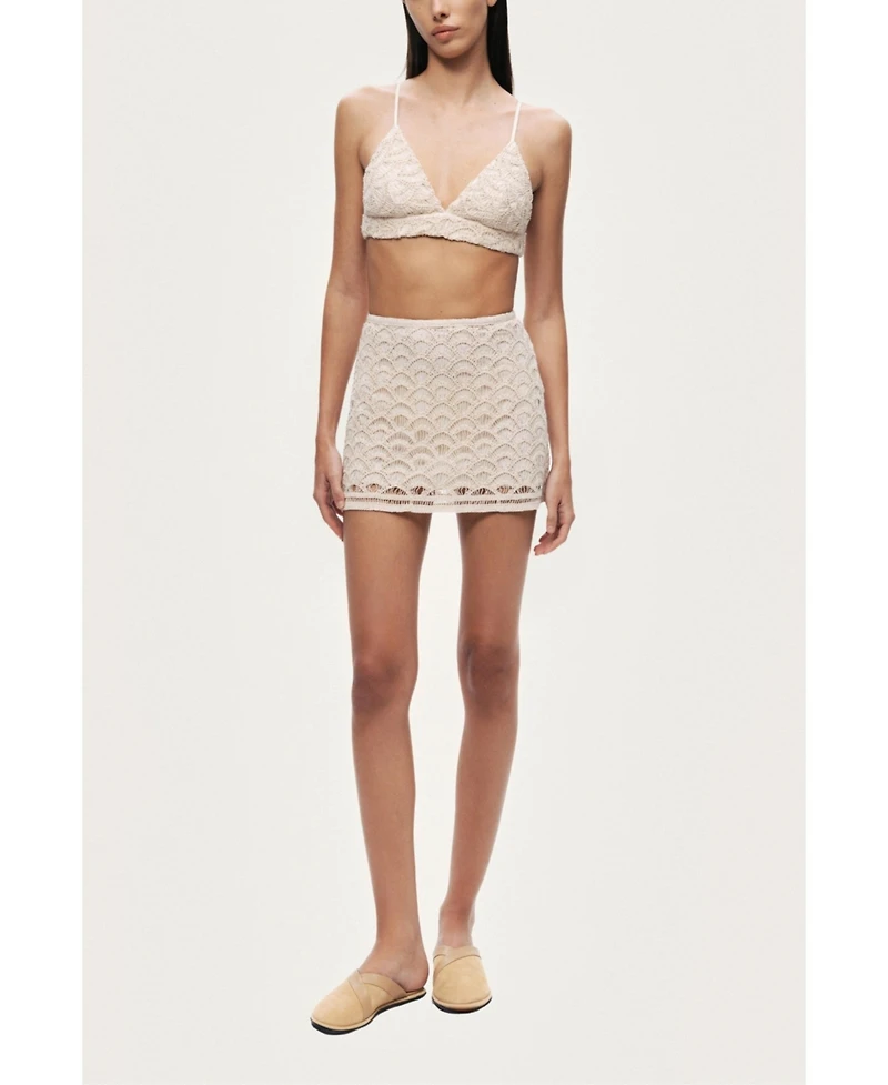 Nocturne Women's High-Waisted Lace Mini Skirt