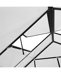 Outsunny Walk-in Garden house Kit with Vent, Rain Gutter and Door