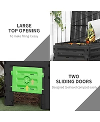 Outsunny 120 Gallon Compost Bin, Large Composter with 80 Vents,