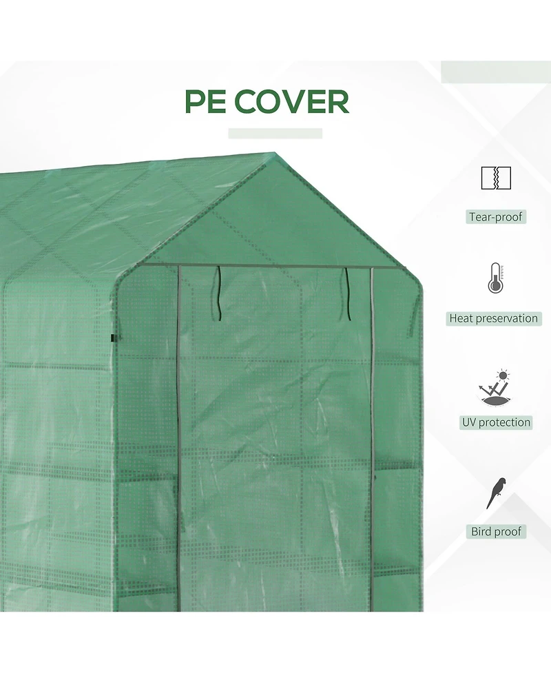 Outsunny 7' x 5' x 6' Walk-In house, Pe Cover,