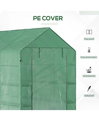 Outsunny 7' x 5' x 6' Walk-In house, Pe Cover,