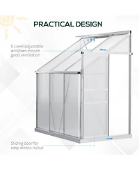 Outsunny 6' x 4' Walk-in house for Outdoor w/ Roof Vent Sliding Door