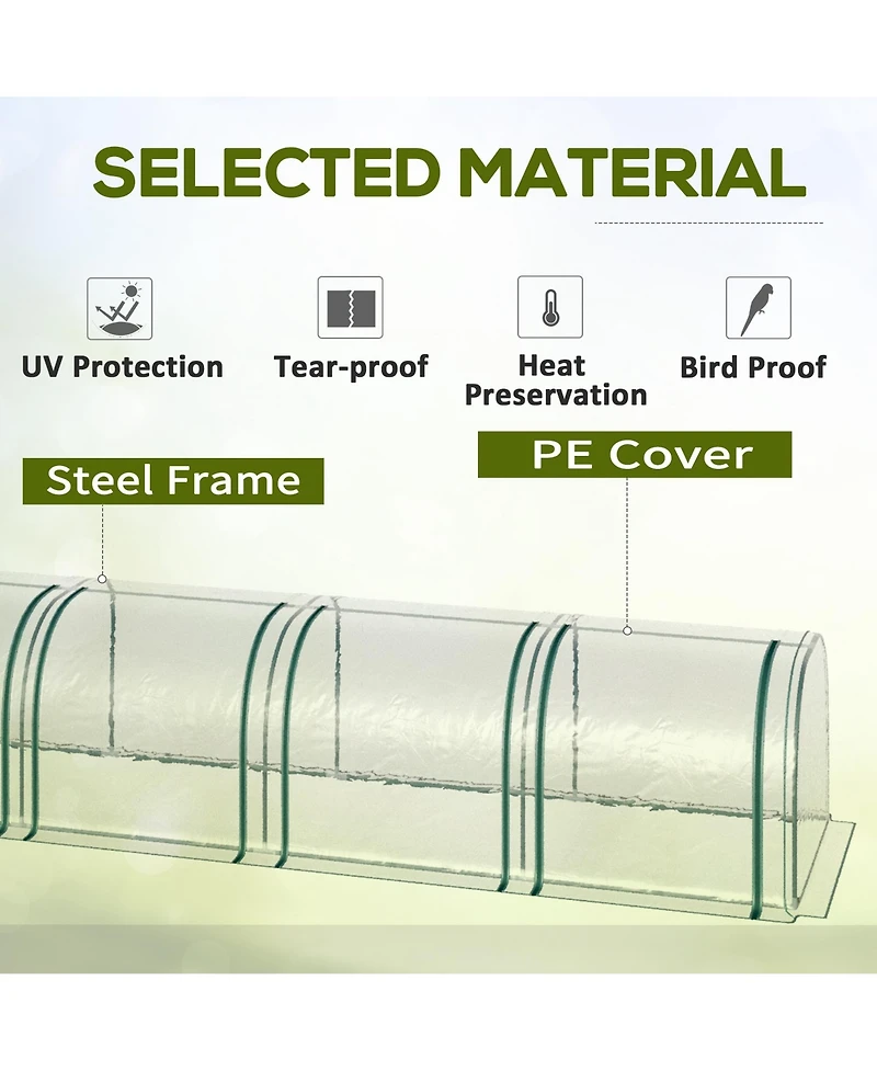 Outsunny Portable Tunneled house with Zippe Doors