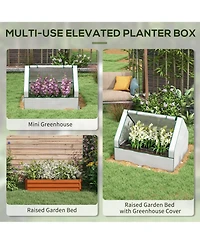 Outsunny Raised Garden Bed with Small house