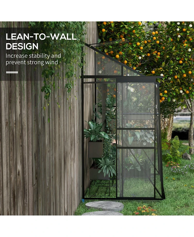 Outsunny 6' x 4' Polycarbonate Lean-to house,