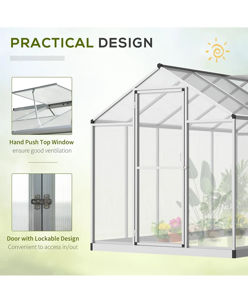 Outsunny 10' x 6' Portable Outdoor Walk-In Garden house w/ Roof Vent