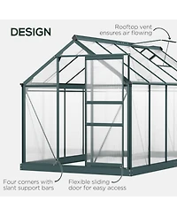 Outsunny 6' x 10' x 7' Large Polycarbonate Walk-in house,
