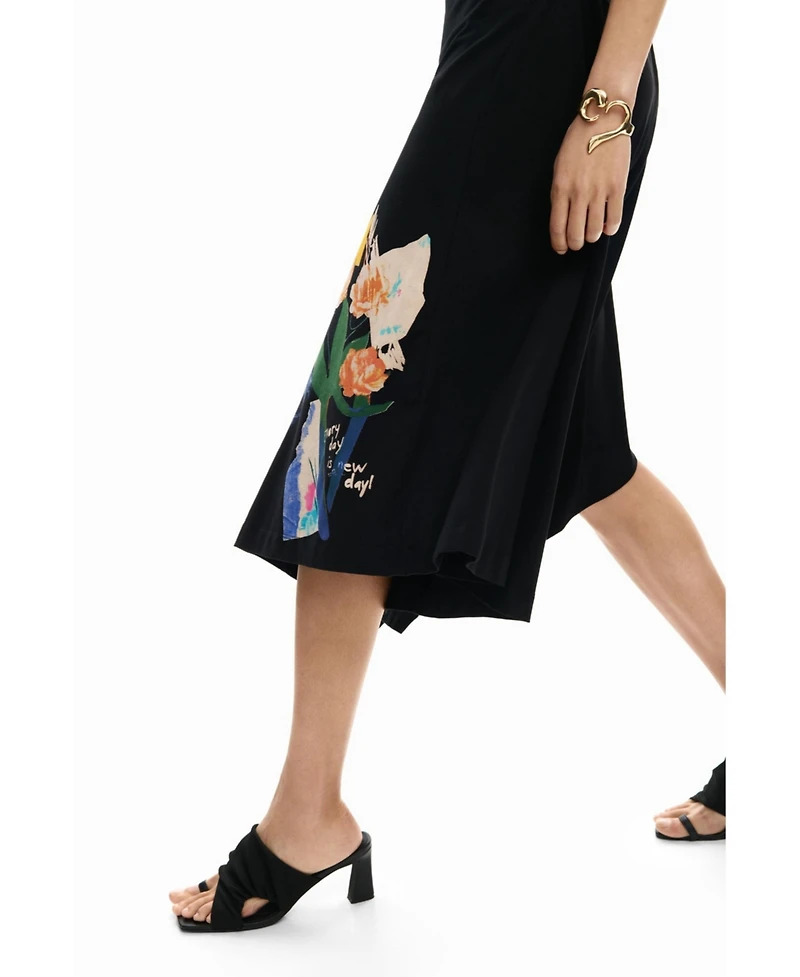 Desigual Women's Asymmetric floral dress