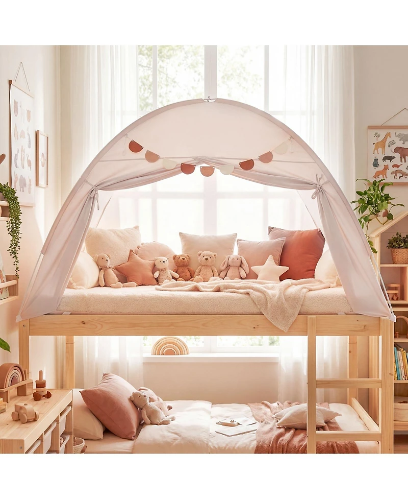 Slickblue Indoor Twin Kids Tent with Canopy and 2 Mesh Windows