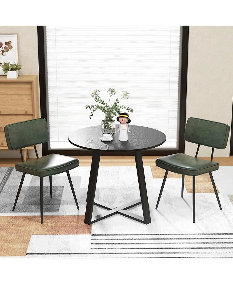Gouun Upholstered Dining Chairs Set of 2 with Padded Backrest and Metal Legs