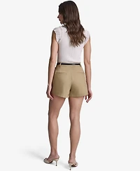 Bcbg Women's Seamed Belted High-Rise Shorts