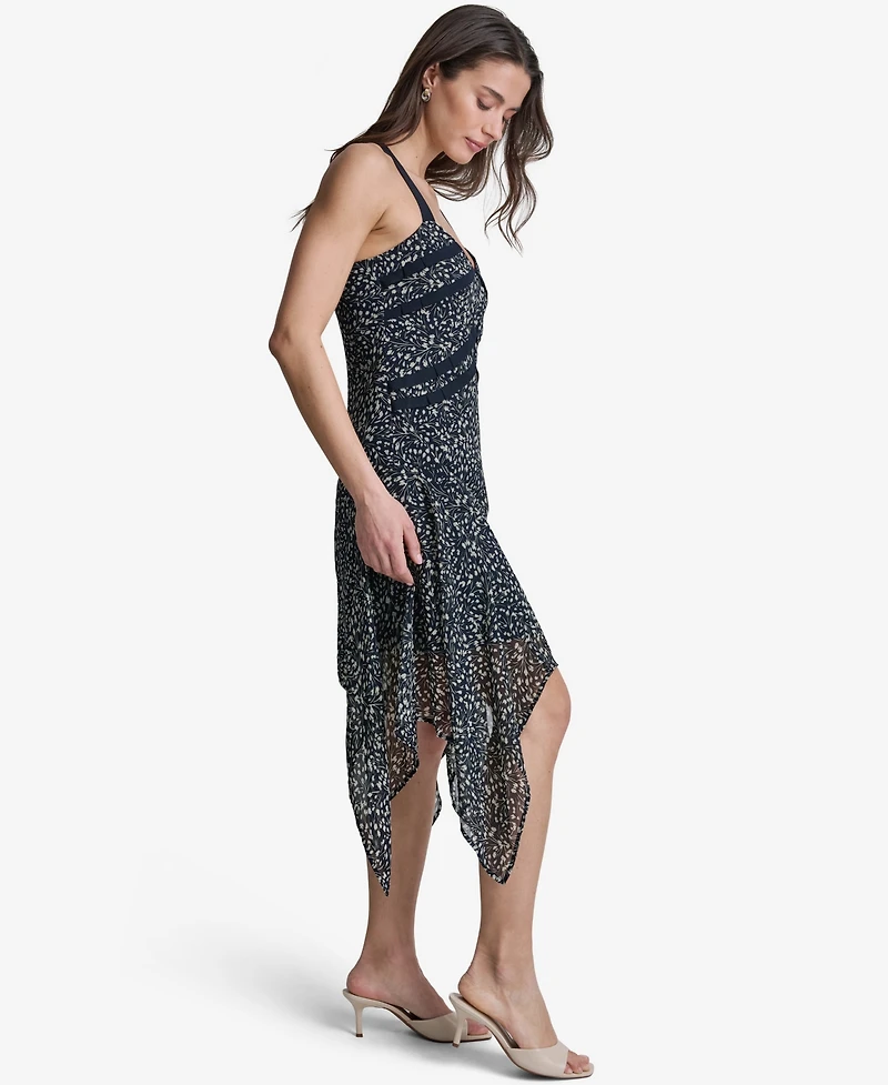 Bcbg Women's Handkerchief Hem Fit & Flare V-Neck Dress