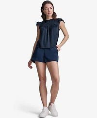 Bcbg Women's Flutter-Sleeve Crewneck Blouse